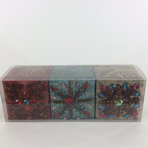 Pier 1 Imports Mini Trinket Boxes Red Blue Jeweled